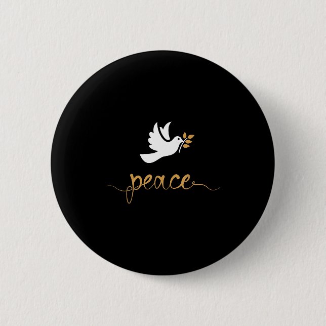 Chapa Redonda De 5 Cm Peace Dove  (Anverso)
