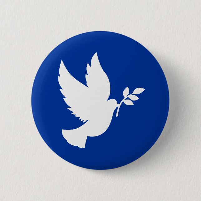 Chapa Redonda De 5 Cm Peace Dove Silhouette (Anverso)