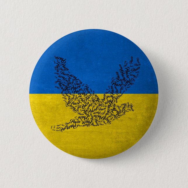 Chapa Redonda De 5 Cm Peace for Ukraine. I stand with Ukraine !!! Button (Anverso)