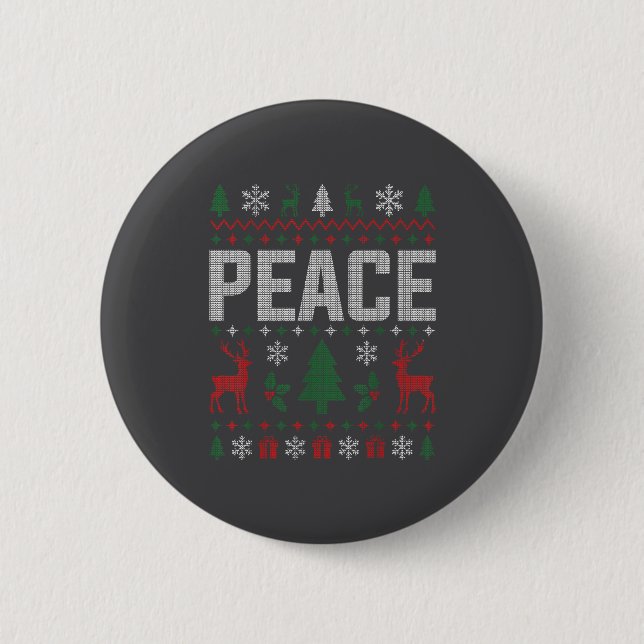 Chapa Redonda De 5 Cm Peace I Come In Peace Couple Matching Ugly Christm (Anverso)