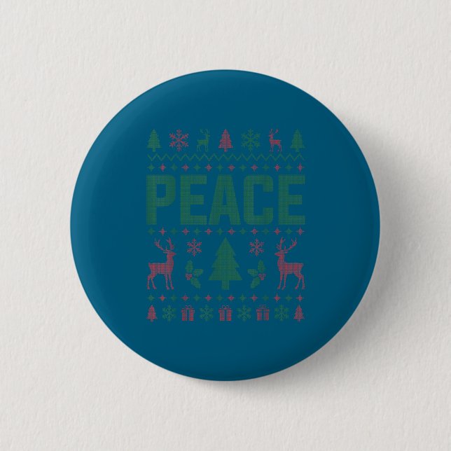 Chapa Redonda De 5 Cm Peace I Come In Peace Couple Matching Ugly Christm (Anverso)