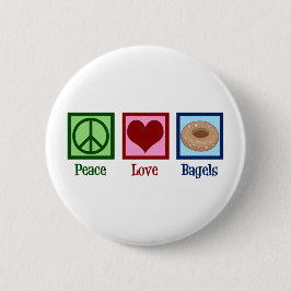 Chapa Redonda De 5 Cm Peace Love Bagels