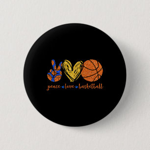 Chapa Redonda De 5 Cm Peace Love Bysketbyll Fun Bysketbyll Amantes Regal