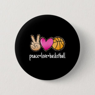 Chapa Redonda De 5 Cm Peace Love Bysketbyll Leopard Print Chicas por muj