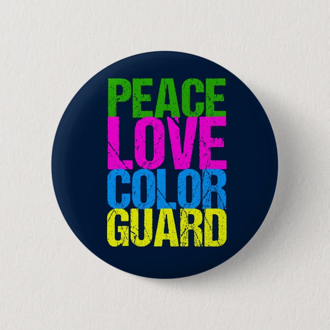Chapa Redonda De 5 Cm Peace Love Color Guard (Anverso)