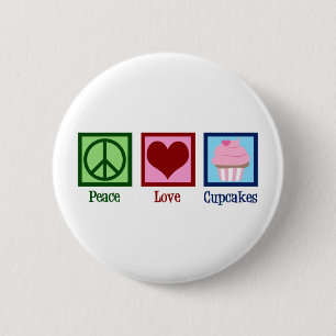 Chapa Redonda De 5 Cm Peace Love Cupcakes Cupcakes Cuaker