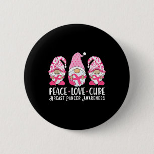 Chapa Redonda De 5 Cm Peace Love Cure Breve Cancer Awareness Warrior Pi