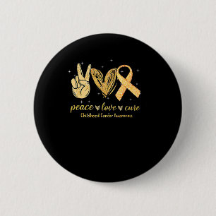 Chapa Redonda De 5 Cm Peace Love Cure Children Canchood Awareness Gold R