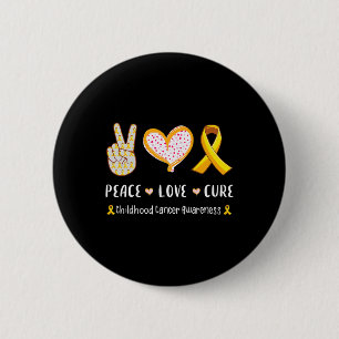 Chapa Redonda De 5 Cm Peace Love Cure Children Canchood Awareness Hombre