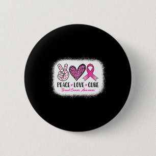 Chapa Redonda De 5 Cm Peace Love Cure Leopard Sensibilización sobre el C