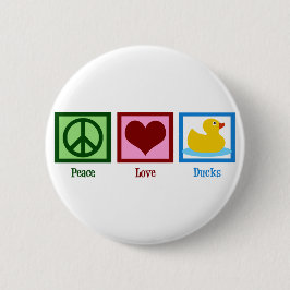 Chapa Redonda De 5 Cm Peace Love Ducks