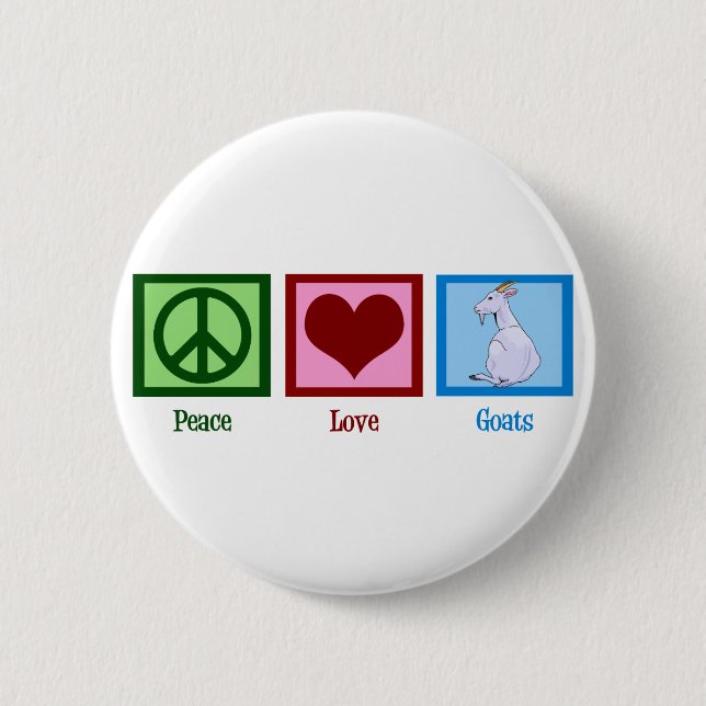 Chapa Redonda De 5 Cm Peace Love Goats (Anverso)