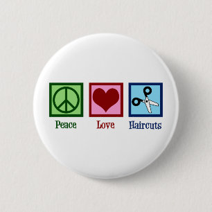 Chapa Redonda De 5 Cm Peace Love Hairlows