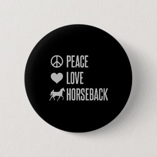 Chapa Redonda De 5 Cm Peace Love Horseback