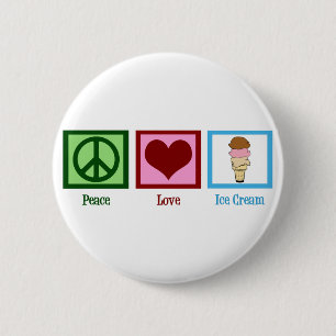 Chapa Redonda De 5 Cm Peace Love Ice Cream