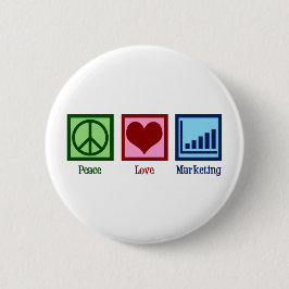 Chapa Redonda De 5 Cm Peace Love Marketing