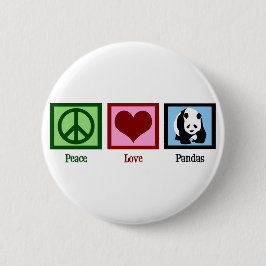 Chapa Redonda De 5 Cm Peace Love Pandas