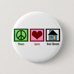 Chapa Redonda De 5 Cm Peace Love Real Estate Company