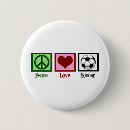 Chapa Redonda De 5 Cm Peace Love Soccer