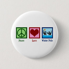 Chapa Redonda De 5 Cm Peace Love Water Polo