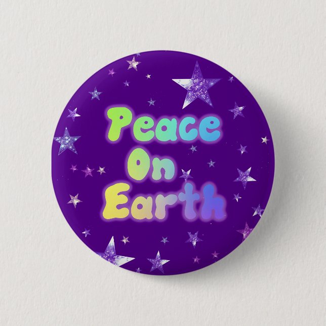 Chapa Redonda De 5 Cm Peace On Earth (Anverso)