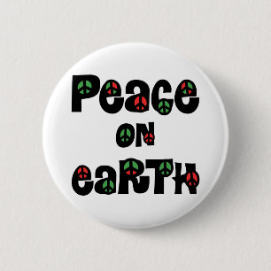 Chapa Redonda De 5 Cm Peace On Earth Christmas