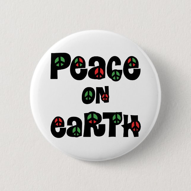 Chapa Redonda De 5 Cm Peace On Earth Christmas (Anverso)