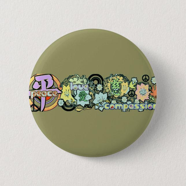 Chapa Redonda De 5 Cm peacelovecompasión (Anverso)