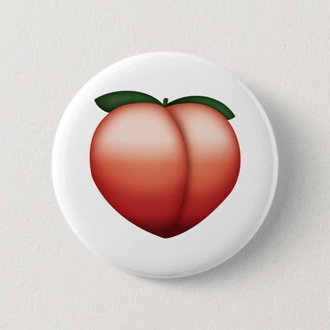 Chapa Redonda De 5 Cm Peach - Emoji (Anverso)