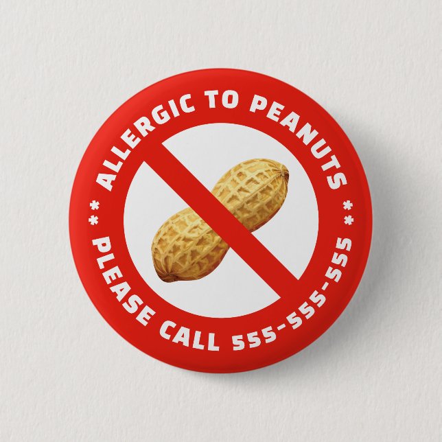 Chapa Redonda De 5 Cm Peanut allergy  (Anverso)