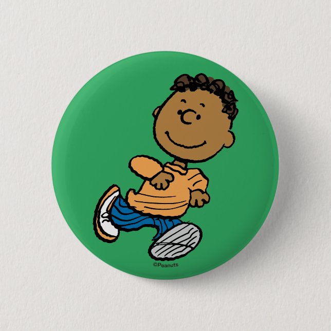 Chapa Redonda De 5 Cm Peanuts | Franklin Running (Anverso)