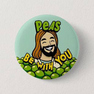 Chapa Redonda De 5 Cm Peas estar contigo