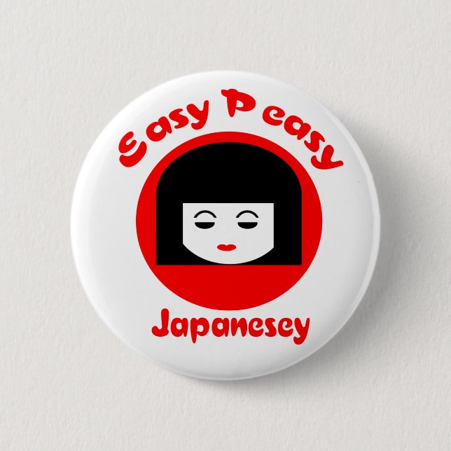 Chapa Redonda De 5 Cm Peasy fácil Japanesey (Anverso)