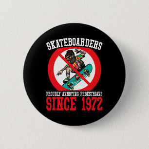 Chapa Redonda De 5 Cm Peatones Molestos Monopatin Skateboarding Skat