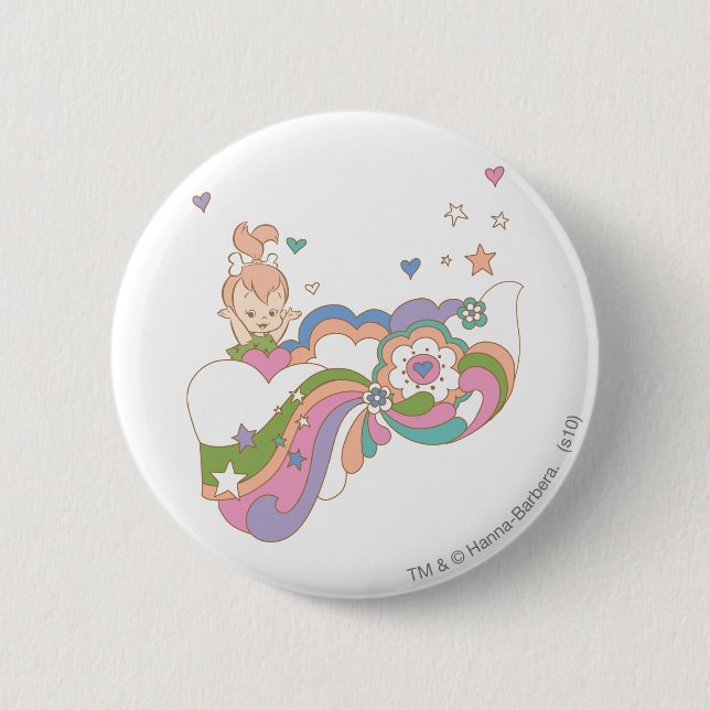Chapa Redonda De 5 Cm PEBBLES™ Nube arcoiris (Anverso)