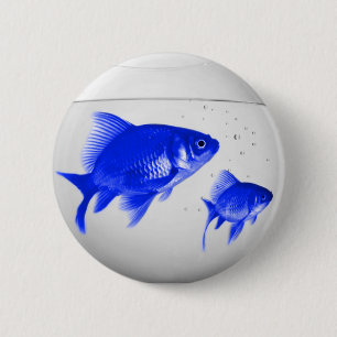 Chapa Redonda De 5 Cm Peces azules
