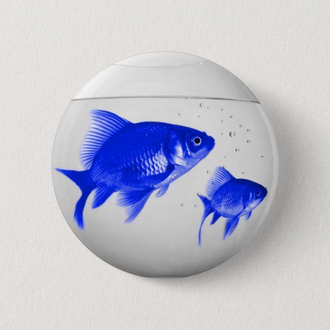 Chapa Redonda De 5 Cm Peces azules (Anverso)