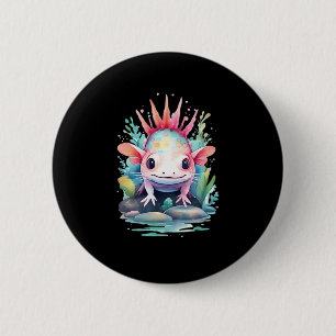 Chapa Redonda De 5 Cm Peekaboo Axolotl