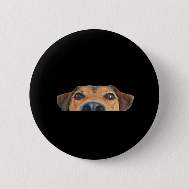 Chapa Redonda De 5 Cm Peekaboo Dog (Anverso)