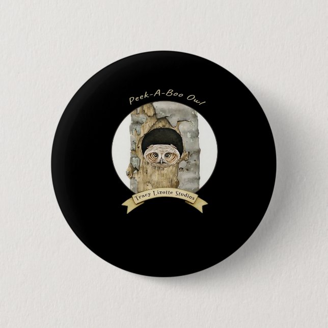 Chapa Redonda De 5 Cm Peekaboo Meme Design for Halloween (Anverso)