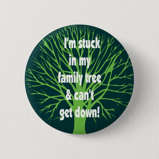 Chapa Redonda De 5 Cm Pegado en mi árbol de familia (Anverso)