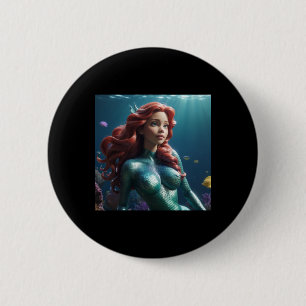 Chapa Redonda De 5 Cm Pegatina Chica de Sirena 1