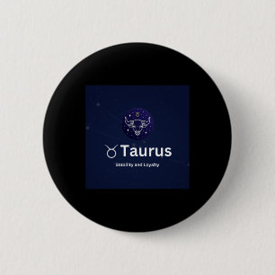 Chapa Redonda De 5 Cm Pegatina del signo zodiacal Tauro