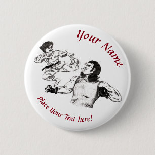 Chapa Redonda De 5 Cm Pelea de combate Karate contra MMA en arte de lápi