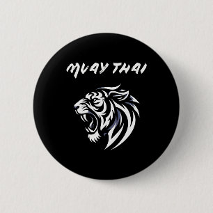 Chapa Redonda De 5 Cm Pelea de Muay Thai Mma Tatuaje Rugido de Tigre Kic