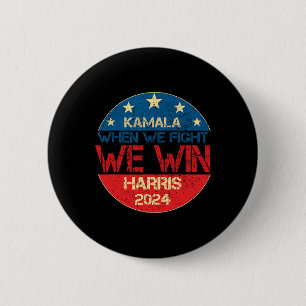 Chapa Redonda De 5 Cm Peleamos Ganamos 2024 Kamala Harris Por Preside Es