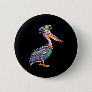 Chapa Redonda De 5 Cm Pelícano Carnaval Mardi Gras Amante de los Animale