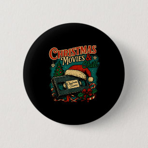 Chapa Redonda De 5 Cm Películas de Navidad Relajantes Retro Vhs Nostalgi
