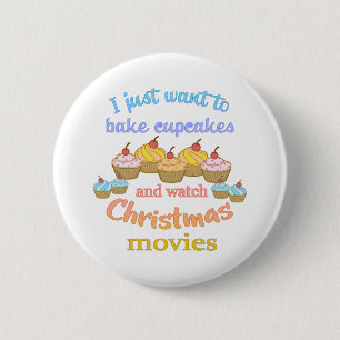 Chapa Redonda De 5 Cm Películas y pasteles de navidades