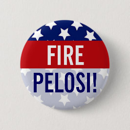 Chapa Redonda De 5 Cm Pelosi de fuego, estrellas y rayas Botones